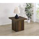  Coaster Furniture Devar 710887 Square Engineered Wood End Table - Dark Pine IMAGE 2