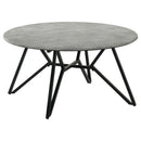  Coaster Furniture Hadi 736178-S2 2-piece Round SmartTop Coffee and End Table Set - Cement IMAGE 8