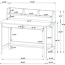  Coaster Furniture Besler 801076 47-inch SmartTop Writing Desk with Shelf - Grey Stone/Black IMAGE 13