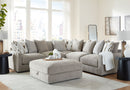 Aslan Court - 6 Pc. - 5-Piece Sectional, Ottoman - Pebble