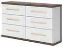 Kendanport - 3 Pc. - Dresser And 2 Nightstands - Brown / White