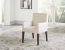 Oakland Brunette - Modesto Upholstered Arm Chair (Set of 2) - Abalone Linen And French Roast