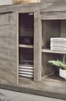 Naydell - XL TV Stand With Fireplace Option - Gray