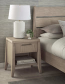 Sumire - One Drawer One Shelf Ash Wood Nightstand - Ginger