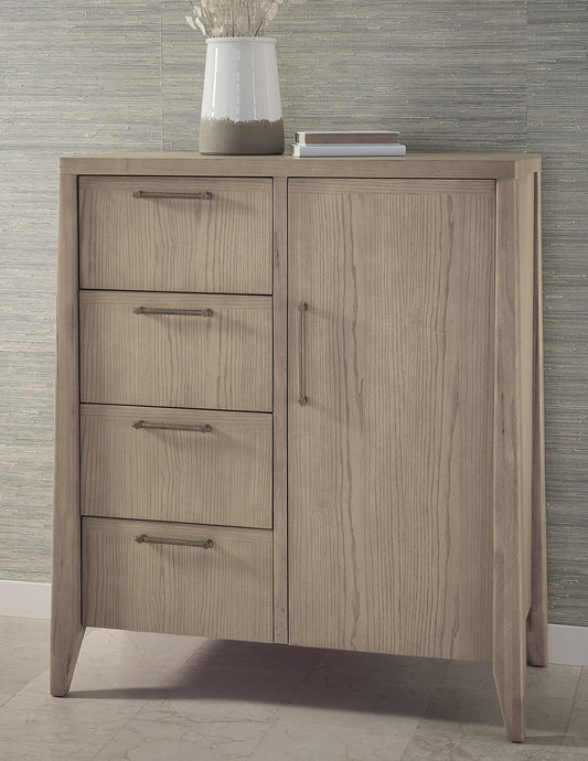 Sumire - Four Drawer One Door Ash Wood Chest - Ginger