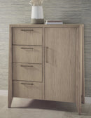 Sumire - Four Drawer One Door Ash Wood Chest - Ginger