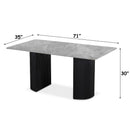 Leander - Dining Table With Ceramic Top - Gray & Black