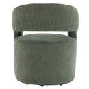 Libni - Arm Chair With Casters - Green Linen