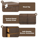 Leanna - Dresser With Wood Top - Brown Oak