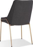 Sunrise - Cyrus Fabric Upholstered Dining Chair (Set of 2) - Coal And Brushed Bronze Metal
