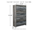 Baystorm - Five Drawer Chest - Gray