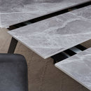 Lucia - Extendable Stone Top Metal Leg Dining Table