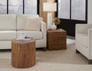 One - Wood Tile Round End Table - Solid Teak