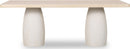 Zinnia - Plaster Base Wood Top Dining Table - White Sand And Ivory