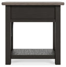Tyler Creek - Chair Side End Table - Black / Gray