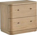 Penny - Two Drawer White Ash Nightstand - Buff Cream