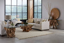 One - Solid Teak Root Glass Top Table