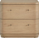 Penny - Two Drawer White Ash Nightstand - Buff Cream