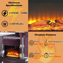 Noralie - 42" Fireplace - Mirrored & Faux Diamonds