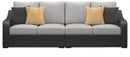 Beachcroft - 5-Piece Outdoor Sectional - Black / Light Gray