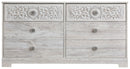 Paxberry - Six Drawer Dresser - Vinyl-Wrapped - Whitewash