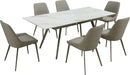 Lucia - Extendable Stone Top Metal Leg Dining Table