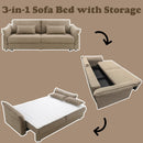 Turpin - Sofa With Sleeper, 2 Pillows & Storage - Brown Boucle