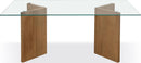 One - Modern Coastal Glass Top Dining Table - White Oak