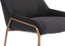Sunrise - Cyrus Fabric Upholstered Dining Chair (Set of 2) - Coal And Brushed Bronze Metal