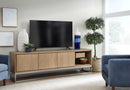 One - Coastal Modern TV Console - Brushed Stainless Steel And Bisque