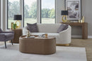 Yeal - Leather Upholstered Storage Table With Wooden Top