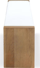 One - Modern Coastal Slab Leg Upholstered Dining Bench - White Oak And White Pearl