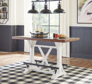 Valebeck - Rectangular Dining Room Counter Table - White / Brown