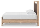 Kinlanni - 3 Pc. - Queen Upholstered Panel Bed With Roll Slats, Dresser And Mirror - Tan