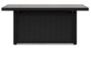 Beachcroft - Rectangular Fire Pit Table - Black / Light Gray