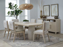 Zinnia - Plaster Base Wood Top Dining Table - White Sand And Ivory
