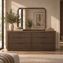 Leanna - Dresser With Wood Top - Brown Oak