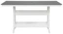 Transville - Rectangular Counter Table With Umbrella Option - Gray / White