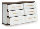Kendanport - 3 Pc. - Dresser And 2 Nightstands - Brown / White