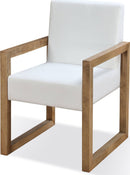 One - Modern Coastal Sled Leg Upholstered Dining Arm Chair (Set of 2) - White Pearl And Bisque
