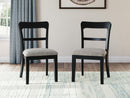 Greddinton - Round Dining Table Set - Black Chairs