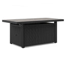 Beachcroft - Rectangular Fire Pit Table - Black / Light Gray