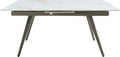 Lucia - Extendable Stone Top Metal Leg Dining Table