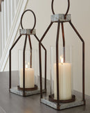 Diedrick - Indoor/Outdoor Lantern Set (Set of 2) - Gray / Black