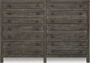 Townsend - Solid Wood Eight Drawer Dresser - Gunmetal (2024)