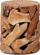 One - Teak Slice Round End Table