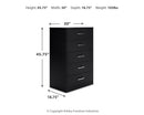 Finch - Five Drawer Chest - 46" Height - Black