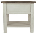Bolanburg - Rectangular End Table - White / Brown / Beige