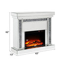 Noralie - 42" Fireplace - Mirrored & Faux Diamonds