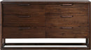 Sol - Six Drawer Acacia Wood Dresser - Brown Spice